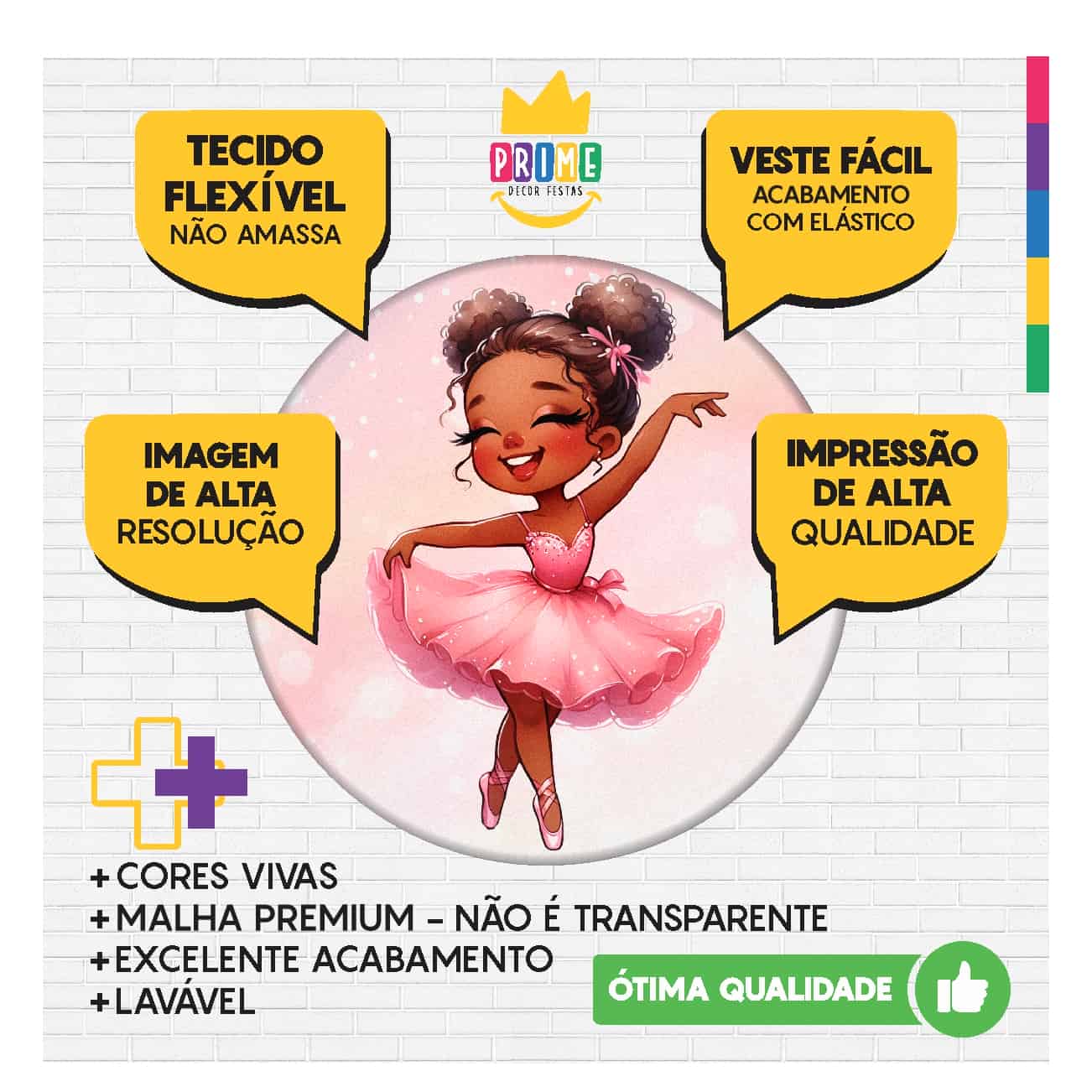 Trio Capa Cilindro + Painel Redondo 3D Bailarina 1,50m Veste Fácil - Imagem 3