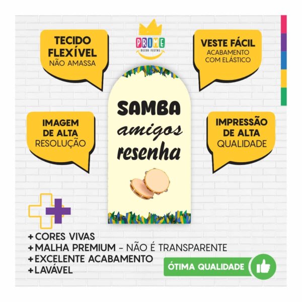 Painel De Festa Romano Decorativo Samba - Image 3