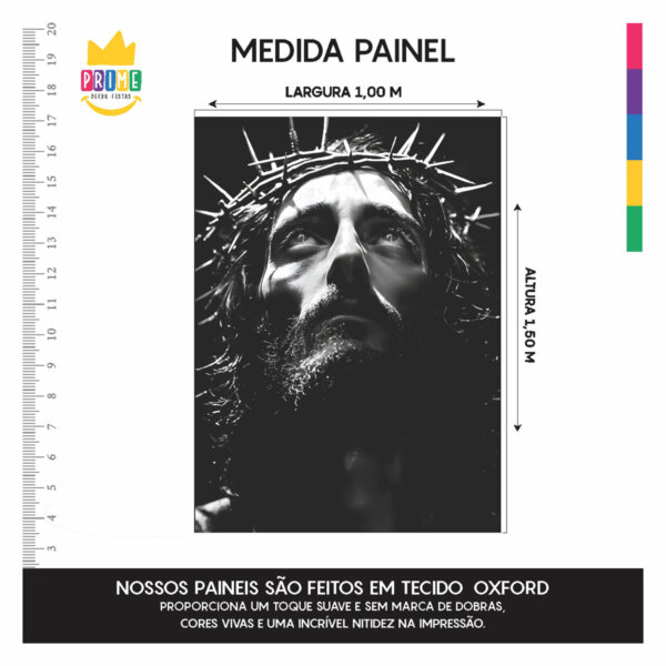 Painel Jesus Crucificado - Para Quadro Somente Tecido 1,00m x 1,50m - Image 4