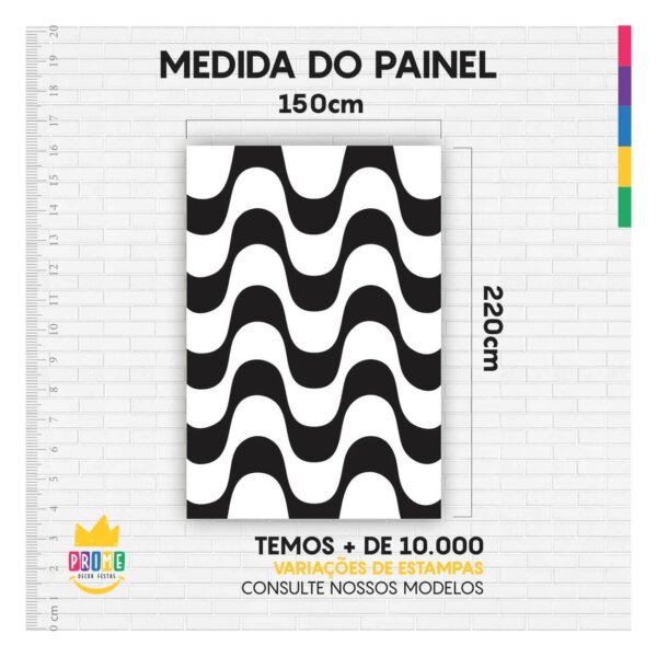Painel de Festa Retangular Samba Casadinho 3D 1,50m x 2,20 - Image 4