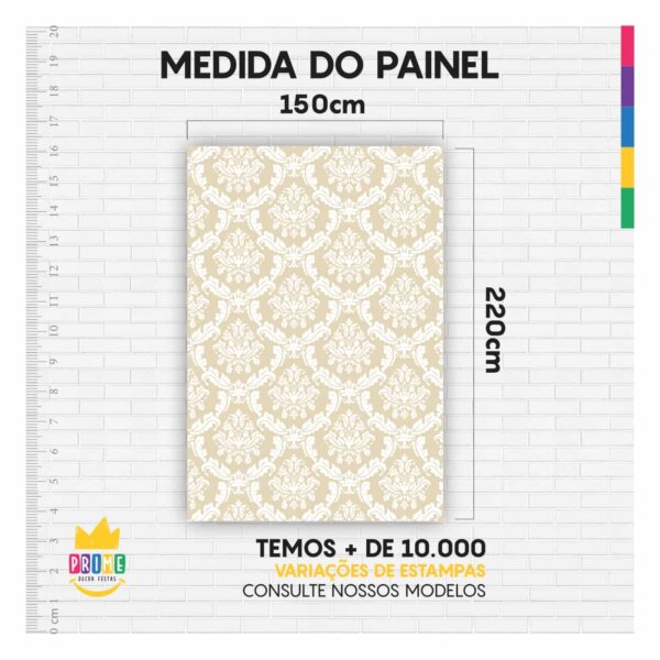 Painel de Festa Retangular Ursinho Príncipe Casadinho 3D 1,50m x 2,20 - Image 4