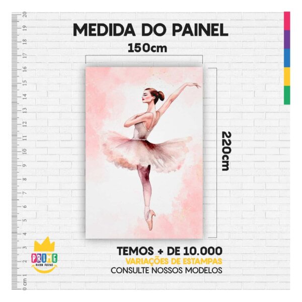 Painel de Festa Retangular Bailarina Casadinho 3D 1,50m x 2,20 - Image 4
