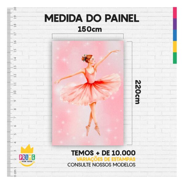 Painel de Festa Retangular Bailarina Casadinho 3D 1,50m x 2,20 - Image 4