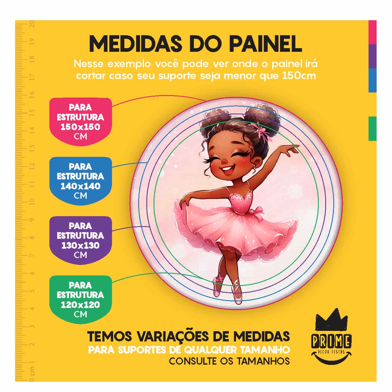 Trio Capa Cilindro + Painel Redondo 3D Bailarina 1,50m Veste Fácil - Imagem 4