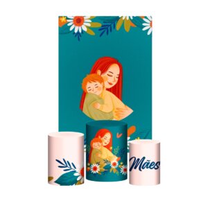 Kit Casado Dia das Mães 2025 Trio Capa Cilindro + Retangular Tecido