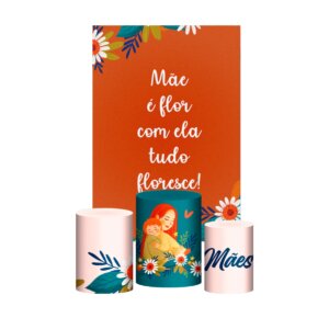 Kit Casado Dia das Mães 2025 Trio Capa Cilindro + Retangular Tecido