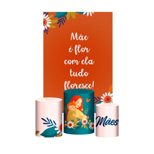 Kit Casado Dia das Mães 2025 Trio Capa Cilindro + Retangular Tecido