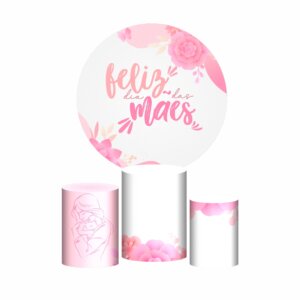 Trio Capa Cilindro + Painel Redondo 3D Dia das Mães 2025 1,50m Veste Fácil (cópia)