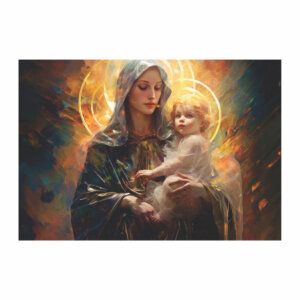 Painel Nossa Senhora Menino Jesus Para Quadro Somente Tecido 1,00m x 1,50m