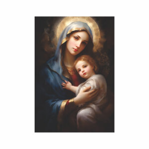 Painel Nossa Senhora e Menino Jesus Para Quadro Somente Tecido 1,00m x 1,50m