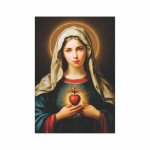 Painel Sagrado Coração de Maria  Para Quadro Somente Tecido 1,00m x 1,50m