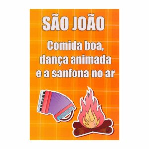 Painel de Festa Retangular Festa Junina Casadinho 3D 1,50m x 2,20