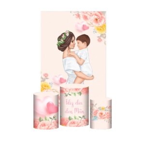 Kit Casado Dia das Mães 2025 Trio Capa Cilindro + Retangular Tecido