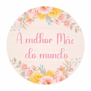 Painel Redondo Dia das Mães 2025 3D Tecido Sublimado 1,50m x 1,50m