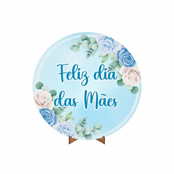 Painel Redondo 3D Dia das Mães 2025 50cm Com Suporte MDF