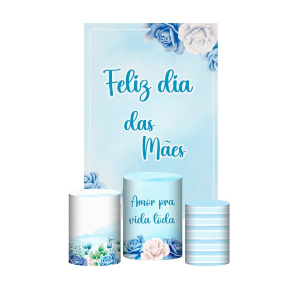 Kit Casado Dia das Mães 2025 3d Trio Capa Cilindro + Retangular Tecido