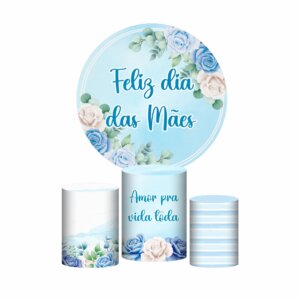 Trio Capa Cilindro + Painel Redondo 3D Dia das Mães 2025 1,50m Veste Fácil