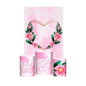 Kit Casado Dia das Mães 2025 Trio Capa Cilindro + Retangular Tecido