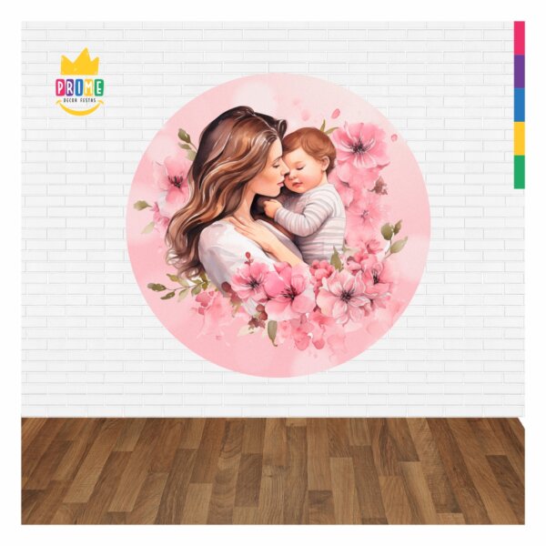 Painel Redondo 3D Dia das Mães Abre Fácil 1,50m X 1,50m - Image 2