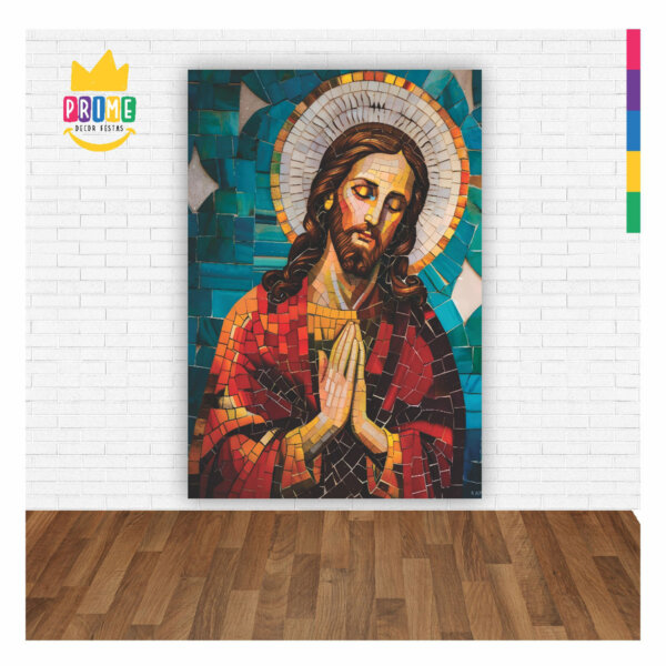 Painel Jesus Vitral  Para Quadro Somente Tecido 1,00m x 1,50m - Image 2