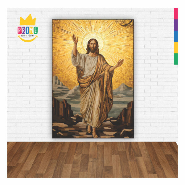 Painel Jesus Seja Louvado  Para Quadro Somente Tecido 1,00m x 1,50m - Image 2