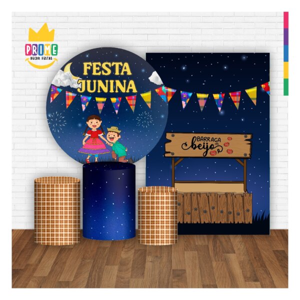 Kit Festa Junina Painel Redondo + Trio Capas + Retangular Tecido - Image 2