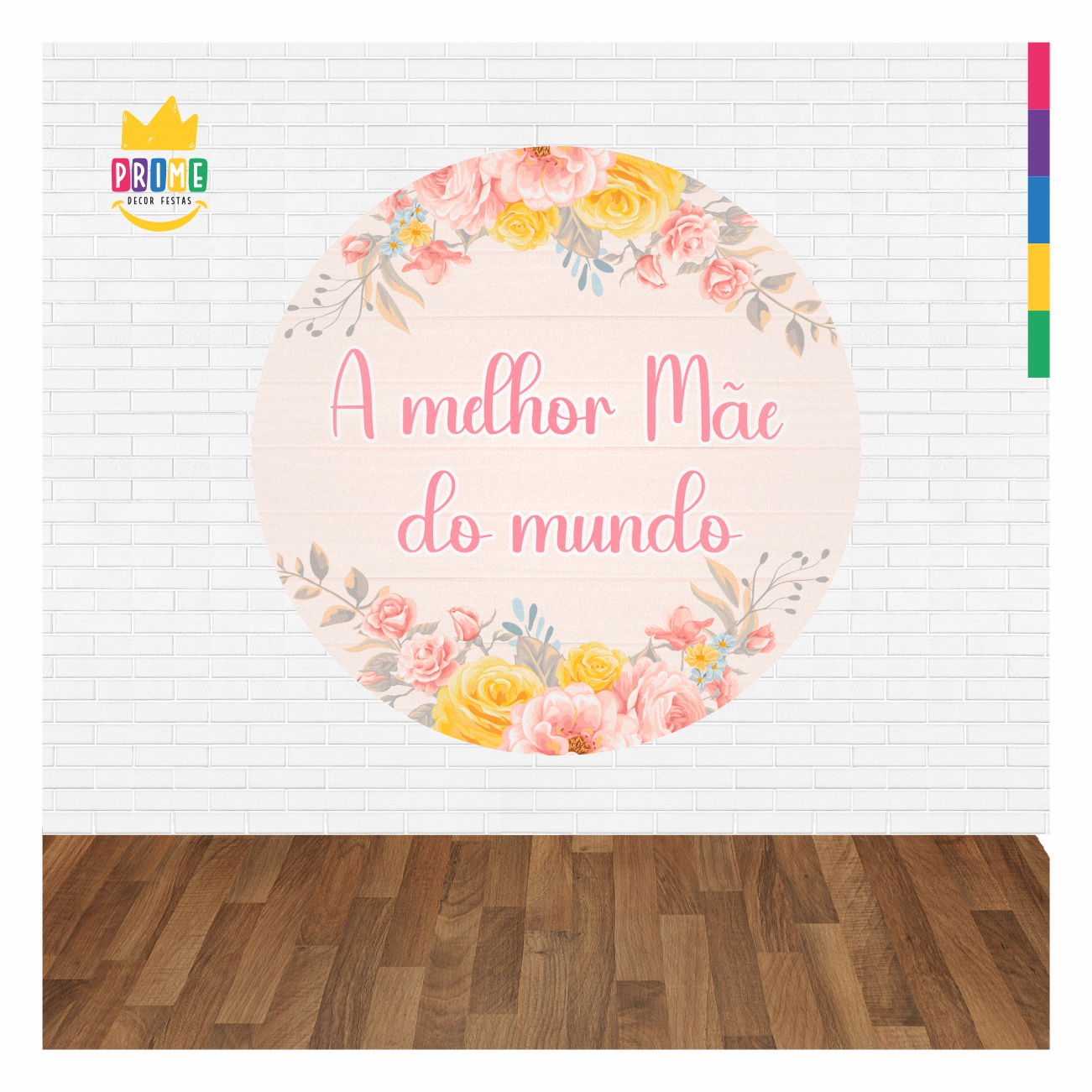 Painel Redondo 3D Dia das Mães 2025 Abre Fácil 1,50m X 1,50m - Imagem 2