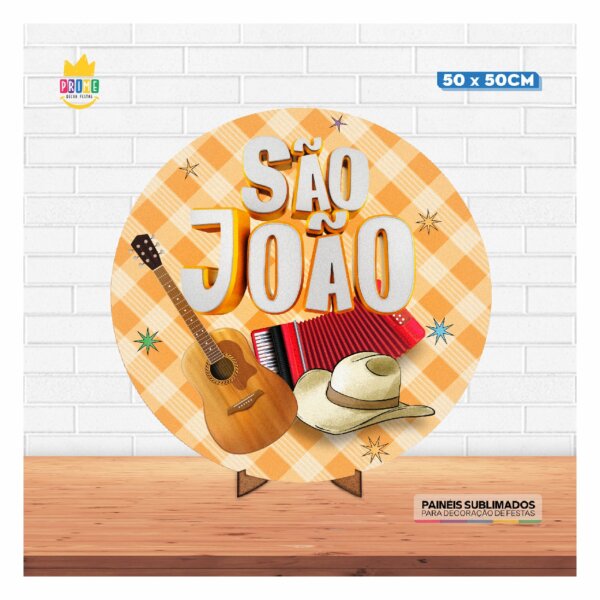 Painel Redondo 3D Festa Junina 50cm Com Suporte MDF - Image 2