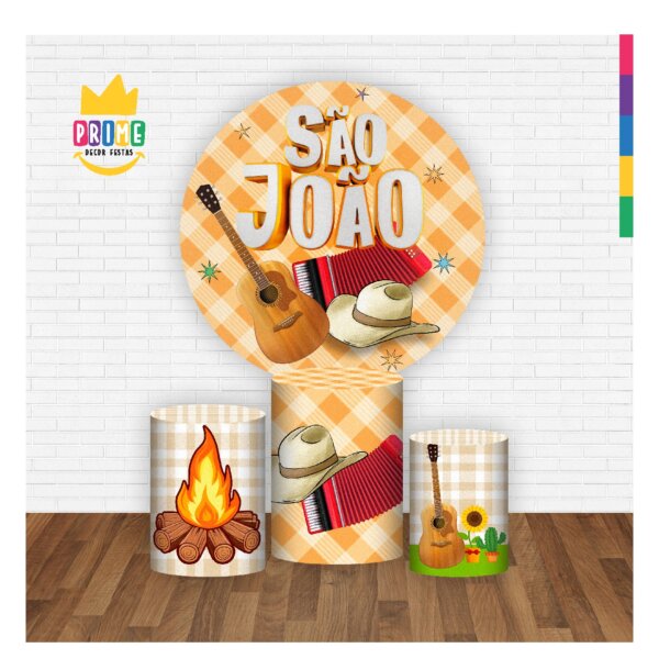 Trio Capa Cilindro + Painel Redondo 3D Festa Junina 1,50m Veste Fácil - Image 2