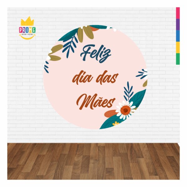 Painel Redondo 3D Dia das Mães 2025 Abre Fácil 1,50m X 1,50m - Image 2