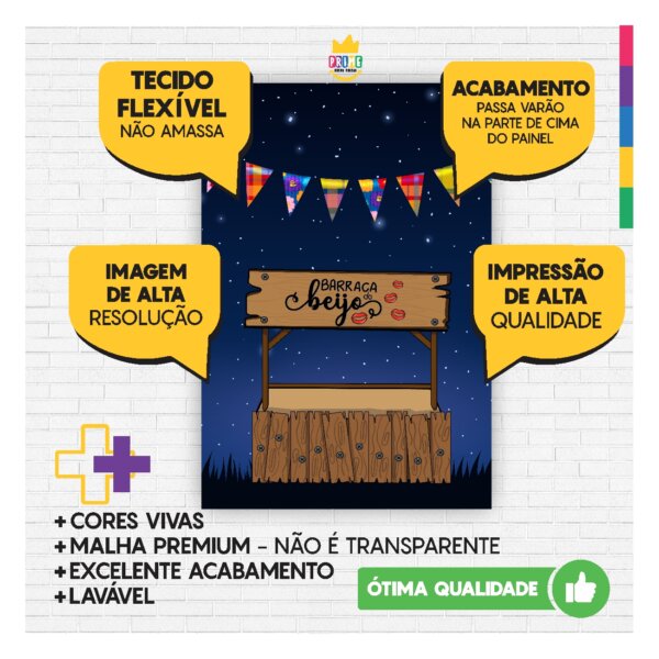 Kit Festa Junina Painel Redondo + Trio Capas + Retangular Tecido - Image 3