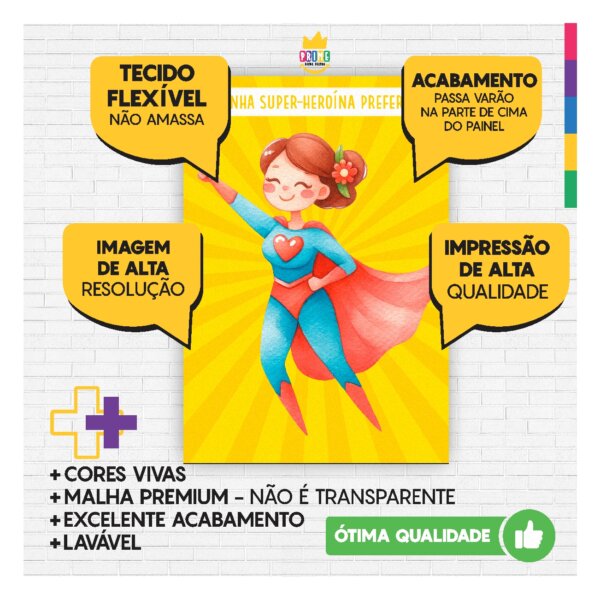 Kit Casado Dia das Mães Painel Redondo Trio Capas Cilindro Retangular Vertical Em Tecido - Image 3