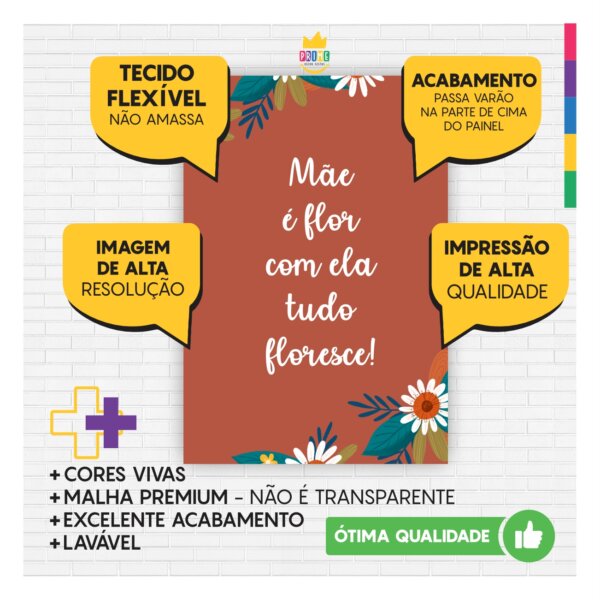 Kit Casado Dia das Mães Painel Redondo Trio Capas Cilindro Retangular Vertical Em Tecido - Image 3