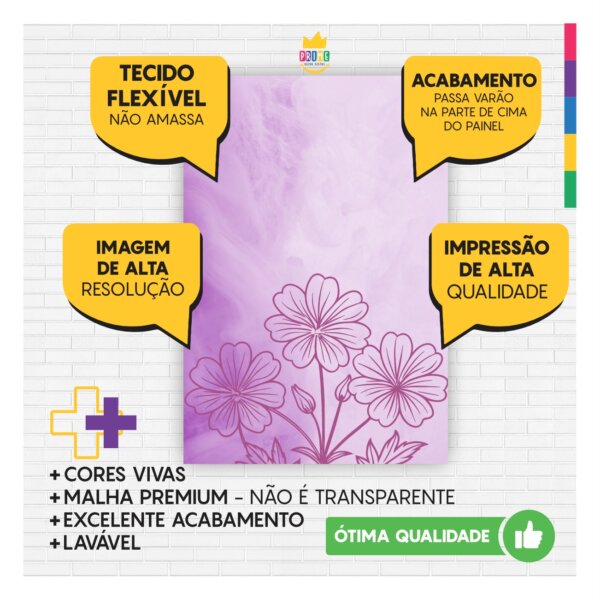 Kit Casado Dia das Mães Painel Redondo Trio Capas Cilindro Retangular Vertical Em Tecido - Image 3