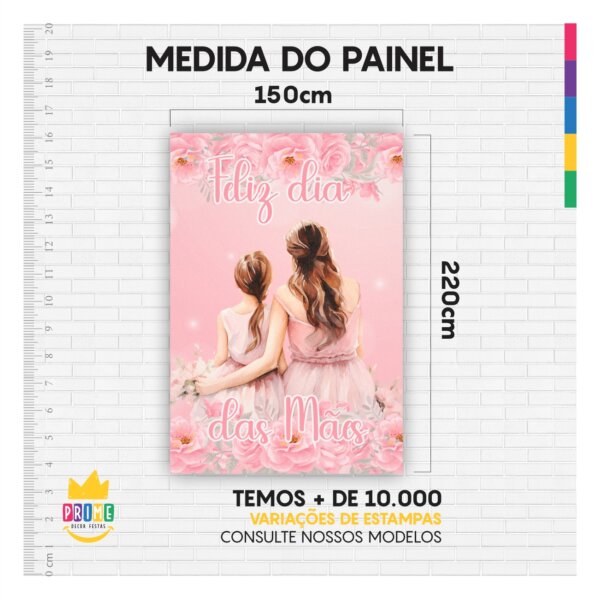 Kit Casado Dia das Mães Painel Redondo Trio Capas Cilindro Retangular Vertical Em Tecido - Image 3