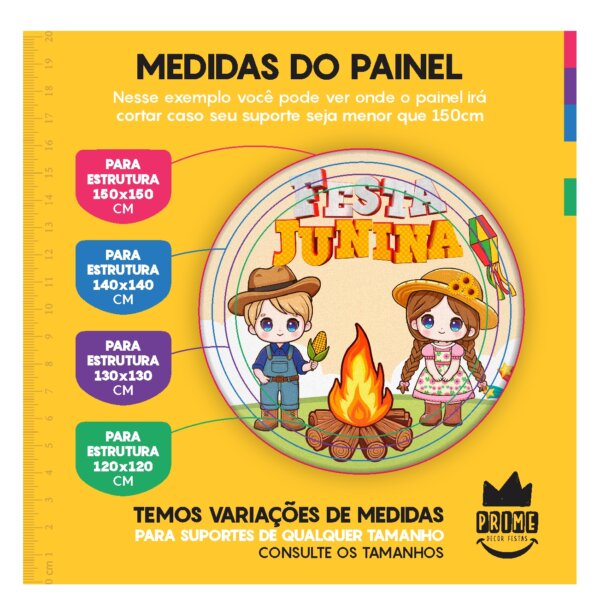 Trio Capa Cilindro + Painel Redondo 3D Festa Junina 1,50m Veste Fácil - Image 4