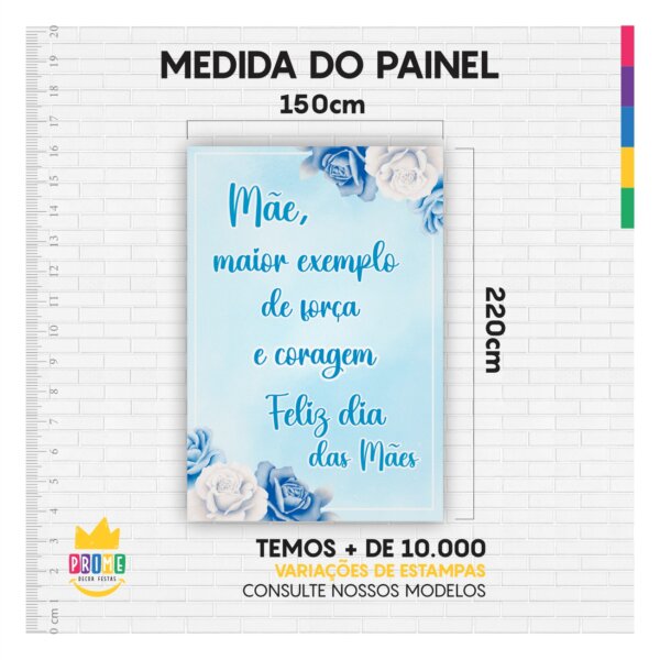 Painel de Festa Retangular Lateral Dia das Mães 2025 3D casadinho 1,50m x 2,20 - Image 4