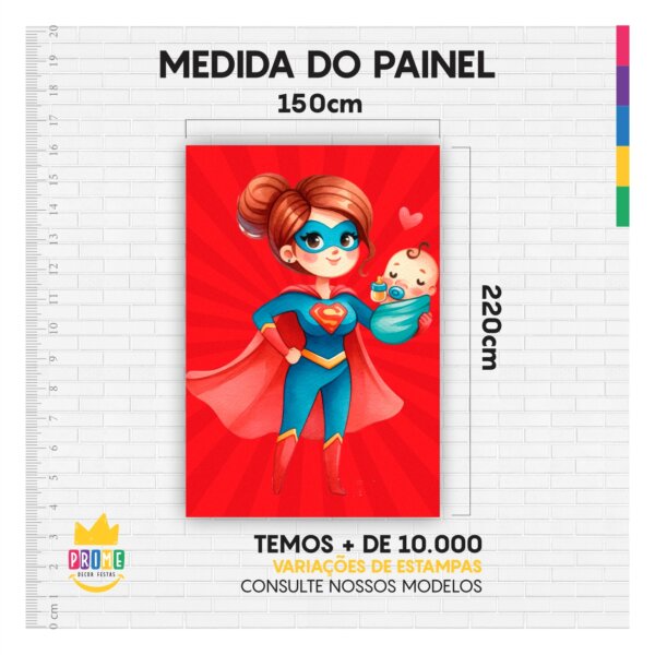 Painel de Festa Retangular Lateral Dia das Mães 2025 3D casadinho 1,50m x 2,20 - Image 4