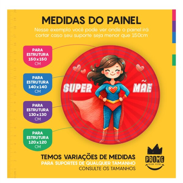 Trio Capa Cilindro + Painel Redondo 3D Dia das Mães 2025 1,50m Veste Fácil - Image 6