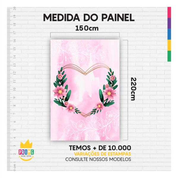 Painel de Festa Retangular Lateral Dia das Mães 2025 3D casadinho 1,50m x 2,20 - Image 4