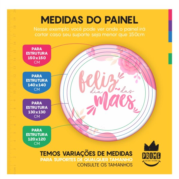 Trio Capa Cilindro + Painel Redondo 3D Dia das Mães 2025 1,50m Veste Fácil (cópia) - Image 4