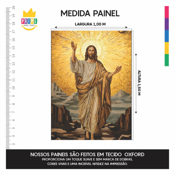 Painel Jesus Seja Louvado  Para Quadro Somente Tecido 1,00m x 1,50m - Image 4