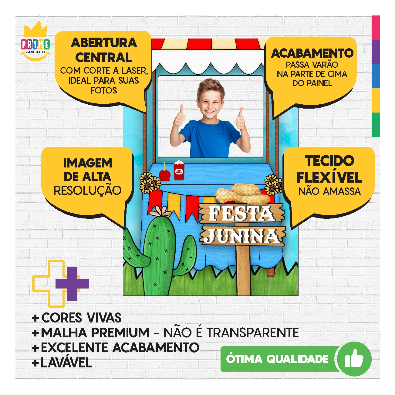 Painel de Festa Retangular Interativo 3D Festa Junina com Corte a Laser 1,50m x 2,20 - Imagem 4