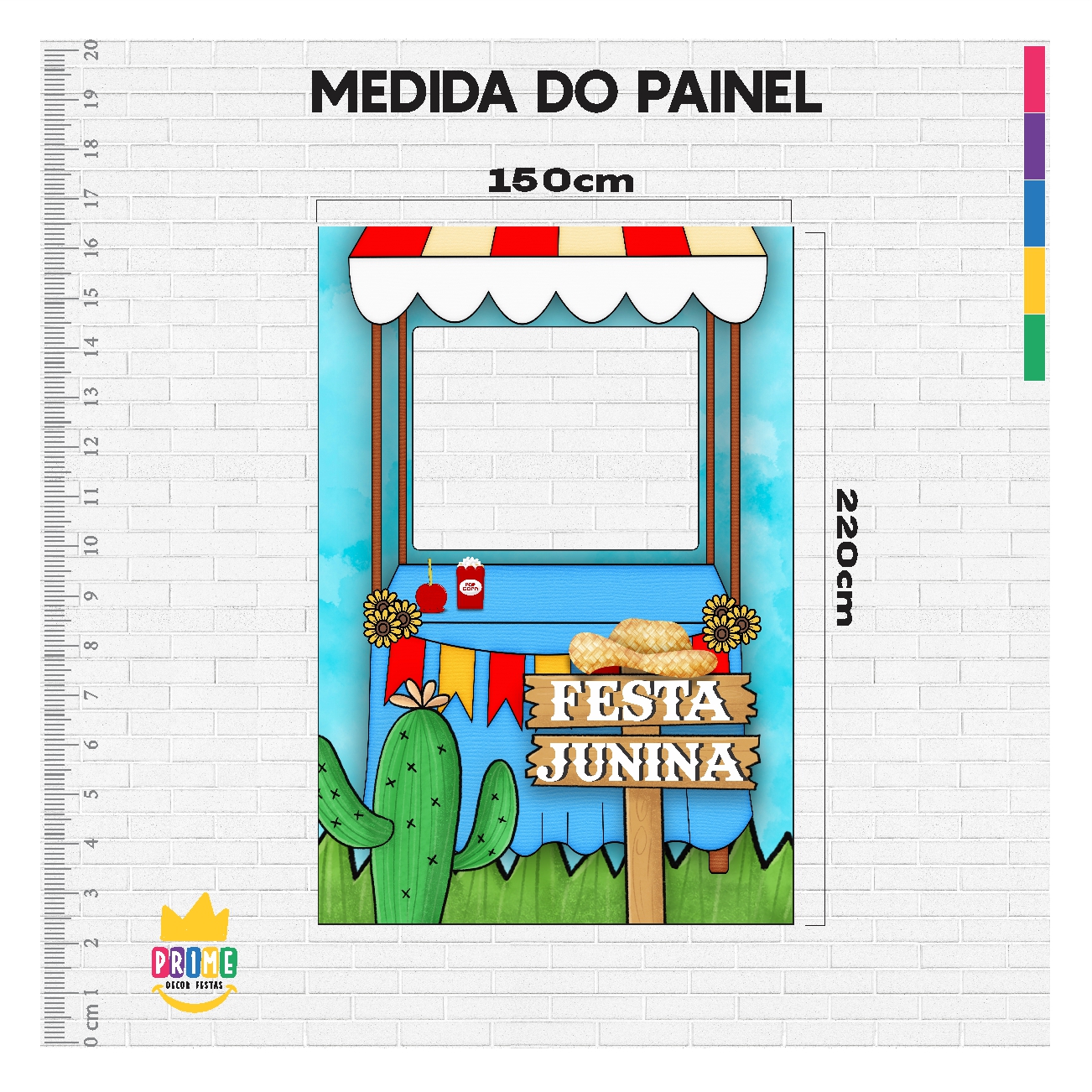Painel de Festa Retangular Interativo 3D Festa Junina com Corte a Laser 1,50m x 2,20 - Imagem 5