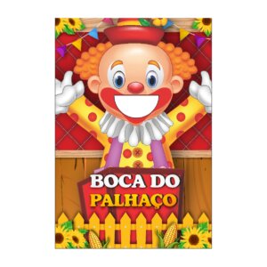 Painel Festa Junina Boca do Palhaço Vazado Tecido 1,50x2,20m