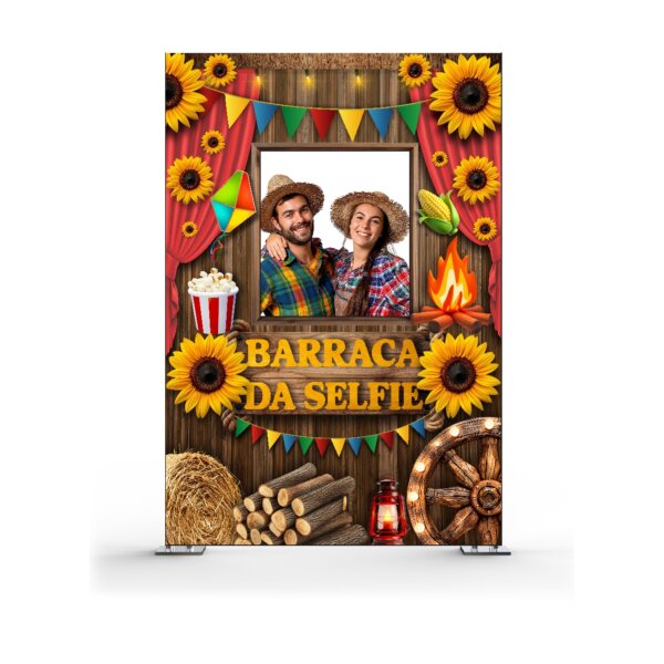 Painel de Festa Retangular Interativo 3D Festa Junina Barraca Selfie com Corte a Laser 1,50m x 2,20 - Image 2