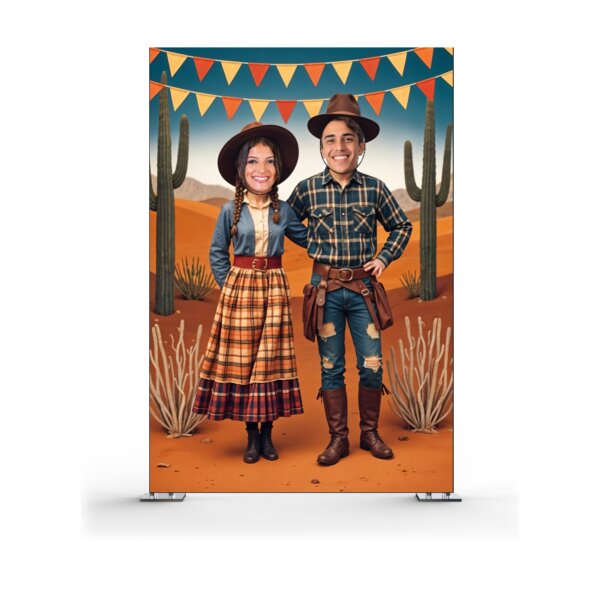 Painel Festa Junina 3d Vazado Retangular Interativo 1,5x2,2 - Image 2