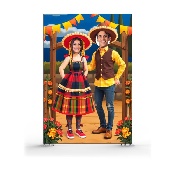 Painel Festa Junina 3d Vazado Retangular Interativo 1,5x2,2 - Image 2