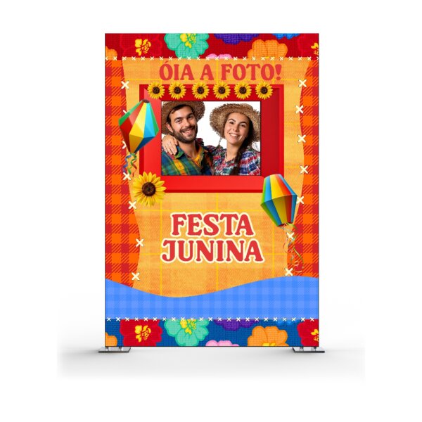 Painel de Festa Retangular Interativo 3D Festa Junina Barraca Selfie com Corte a Laser 1,50m x 2,20 - Image 2