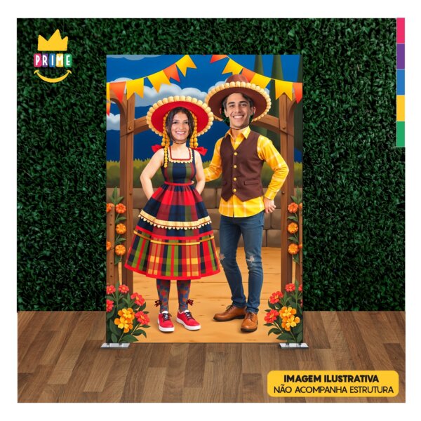 Painel Festa Junina 3d Vazado Retangular Interativo 1,5x2,2 - Image 3